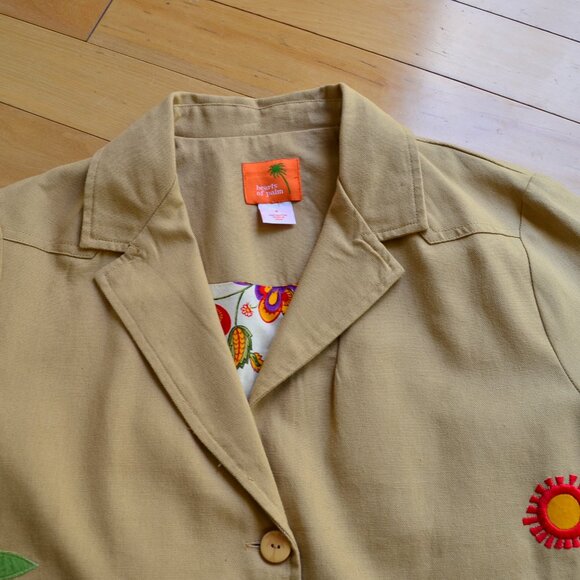HEARTS OF PALM Size 6 Brown Island Tropical Lined Cotton Blazer Jacket NWT - Picture 2 of 12